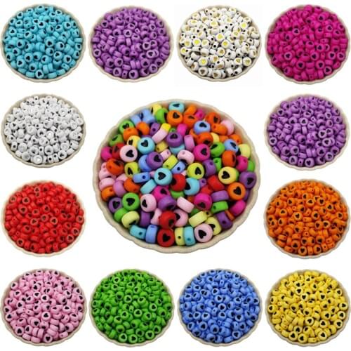 Hot Sale DIY Making Spacer Beads 7mm round Loose Beads Solid color 100PCS Acrylic Jewelry Accessories Necklace Bracelet Making