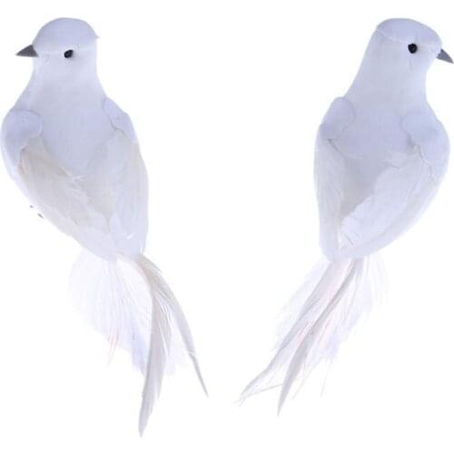 White Artificial Pigeon Simulation Foam Feather Artificial Lover Peace Pigeon Living Room Bird Decorated Home Furnishing