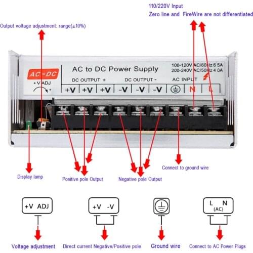 DC 48V 400W Switch Mode Power Supply Constant Voltage Led Driver Transformer AC 110V / 220V