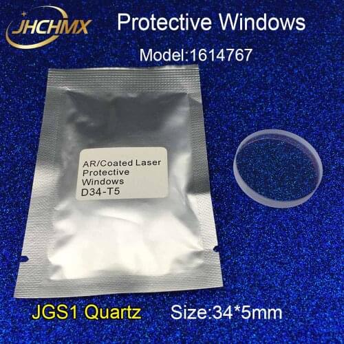 JHCHMX JGS1 Quartz 0-2000W Fiber Laser Protective Lens/Windows 34*5mm For 1614767 Trumpf DNE Bystronic Fiber Laser Machines