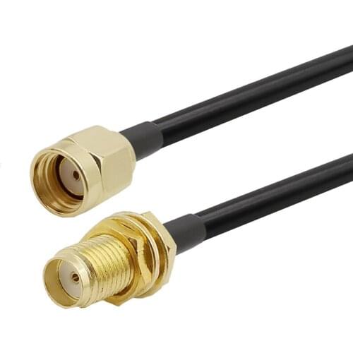 RP-SMA Male to SMA Female Jack RF Coaxial RG58 Cable Adapter Coax Wire Cable RP-SMA Male Switch SMA Female Ultra Low Loss Signal