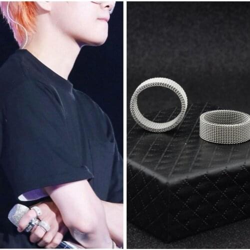 Fashion Knuckle Mesh Rings Kpop Jewelry bangtan boys Trendy Idol Ring Accessories for Women Men V Kim Tae Hyung fans