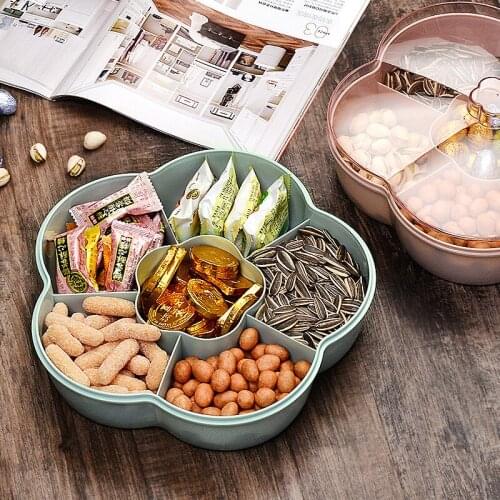 Colorful Flower Shape Candy Storage Box Fruit Nuts Tray Bowl Snacks Organizer Box For Food Container Storage Bins