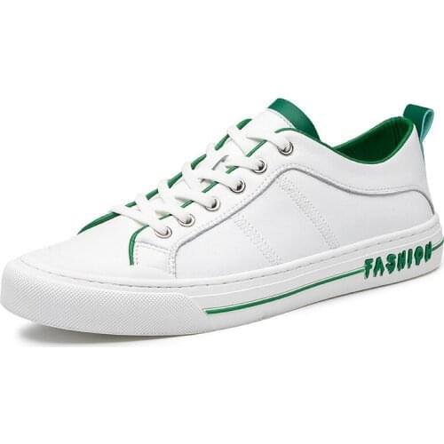 2021 Spring Summer New Hot trend Genuine Leather Mens Shoes Fashion Casual Sneakers Wild Flat Shoes Non-slip Board Shoe