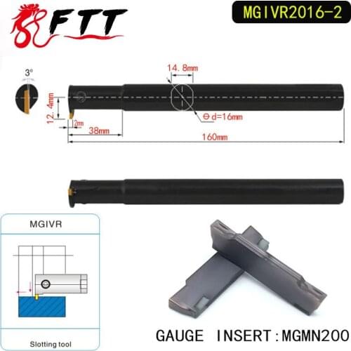 MGIVR2016-2 Intermal Parting and Grooving Turning Tool Holder For MGMN200 Insert Right Hand Bars MGMN 200