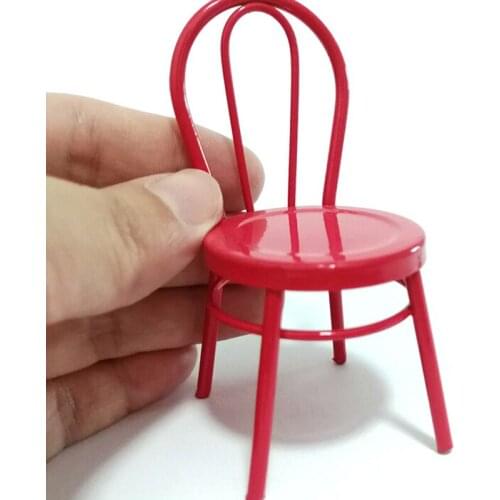Dollhouse Miniature 1:12 Iron Chair Model For Blyth BJD Dolls House Furniture For Dolls Mini Chair Toys For Children Toys