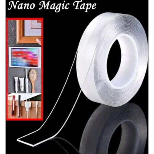 1/2/3/5m Reusable Double-Sided Adhesive Nano Traceless Tape Removable Sticker Washable Adhesive Loop Disks Tie Glue Gadget