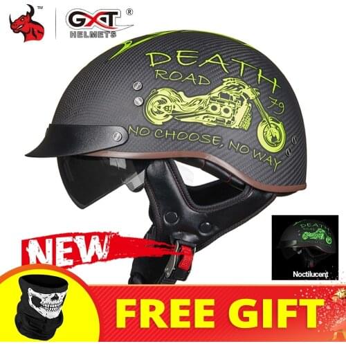GXT Motorcycle Helmet Casco Moto Men Women Vintage Motorbike Half Helmet Summer Racing Retro Motocross Riding Helmet Breathable