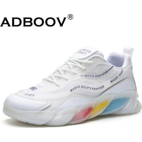 ADBOOV Mens Fashion Sneakers Colorful Sole Trendy Sport Shoes New Arrival Cheap