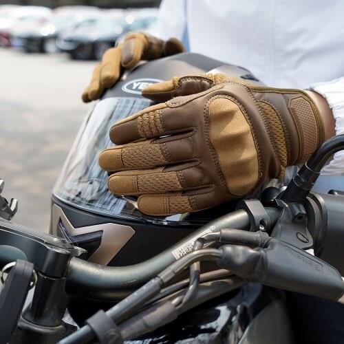 Leather Motorcycle Gloves Motocross Protection Tactical Fingerless Cycling Gloves For Men Protection Moto Accessorie