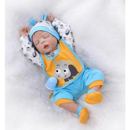 New 23 Inch/57cm reborn baby dolls full silicone body boy gender closed eyes can enter water reborn babies toys bonecas