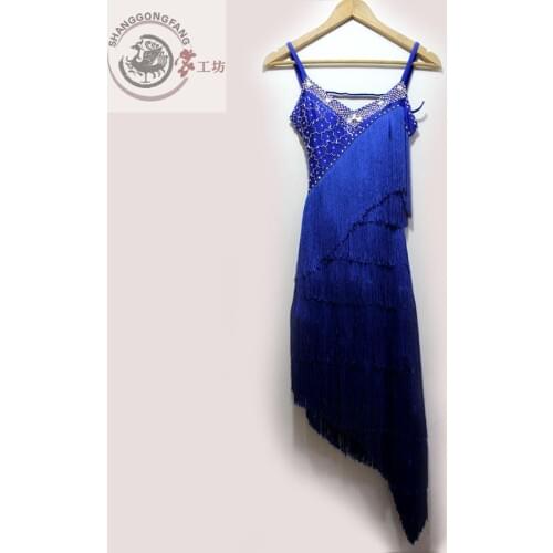 New style latin dance costume sexy diamond tassel latin dance dress for women latin dance competition dresses S-4XL