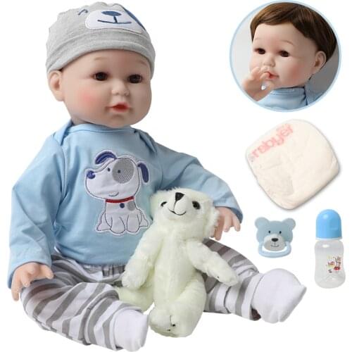 22inch 56cm Bebe Reborn Doll Toddler Bonecas Realistic Clothes baby Doll Simulation Soft Silicone Doll with Bear Toys kids Gifts