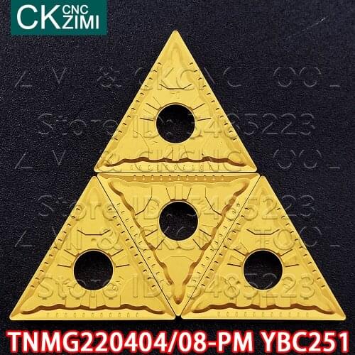 TNMG220404-PM YBC251 TNMG220408-PM YBC251 Carbide blade triangle External wood Turning Inserts CNC Machining tool TNMG for steel
