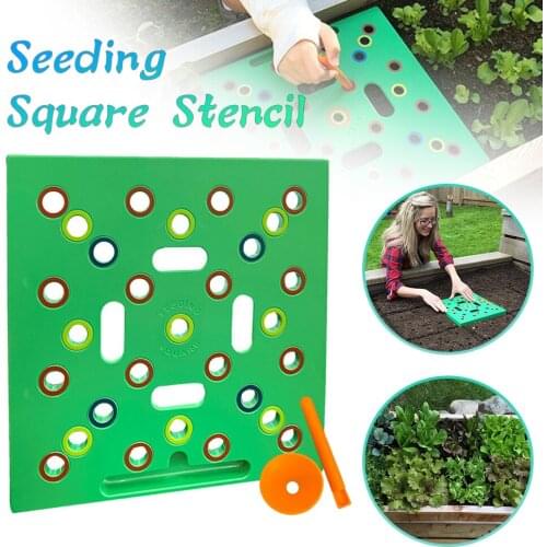 New Seeder Square Seeding Sowing Template Garden Seed Spacer Tool Coded Spacing Grow 2021
