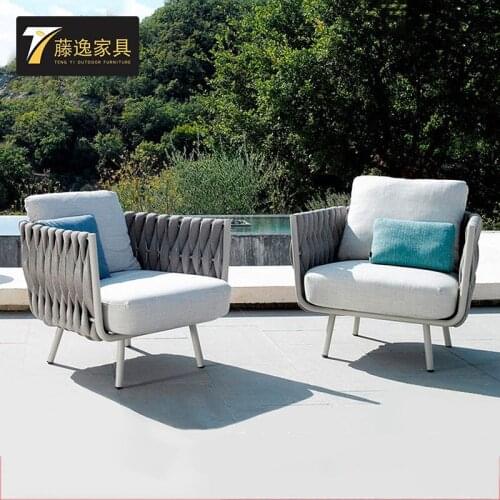 Outdoor Courtyard Sun Protection Anti-Rust Leisure Sofa Villa Garden Simple Lazy Bone Chair Outdoor Balcony Combination