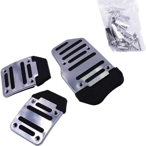 Universal Aluminum Manual Transmission 3 pcs Non-Slip Kit Pedal Pedali Red/Blue/Silver Cover Car styling Set car R3H0