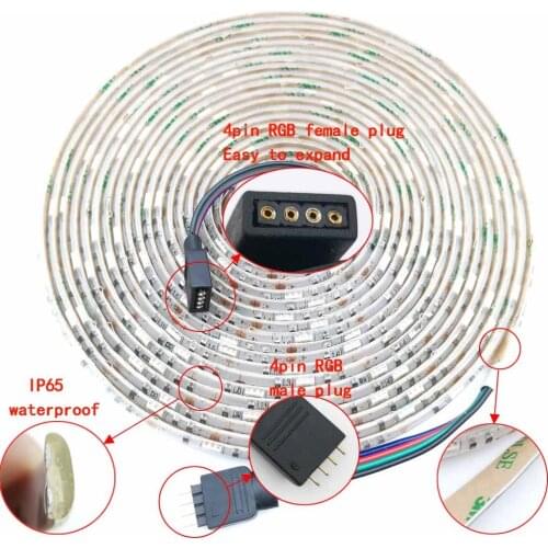 USB LED Strip lamp 5050SMD DC5V Flexible LED light Tape Ribbon 5M HDTV TV Desktop Screen Backlight Bias lighting IP65 waterproof