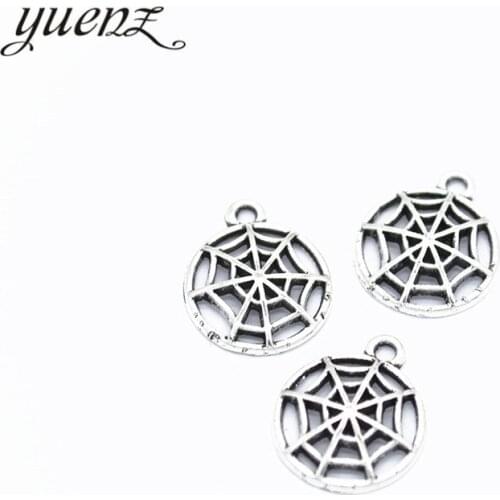YuenZ 20 pcs antique silver color cobweb charms metal necklaces pendants for jewelry making 17*14mm D276