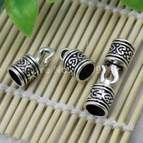 30sets/lot Antique Silver Fold Over Lobster Clasp For Necklace Bracelet Chain DIY Jewelry Accessory Parts 32x10mm Hole:8mmK01134