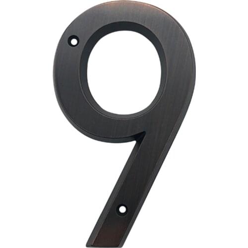 15cm Big 3D Modern House Number Door Home Address Numbers for House Digital Door Outdoor Sign 6 Inch. #9 Aged Bronze