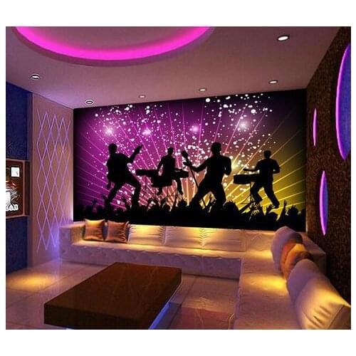 3d wallpaper custom Non-woven Dazzle colour band KTV entertainment background wallpaper
