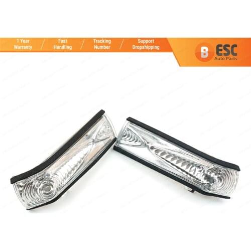 ESC ESP908 2 Pcs Side Door Wing Mirror Indicator Lamp White Lens R + L 71765449, 71765377 for Fiat Doblo 2 Opel Combo D