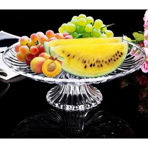 Base Fruit Plate Platter Dried Fruit Plate Creative Crystal Fruit Plate Plastic Fruit Plate Snack Plate Crystal Transparent