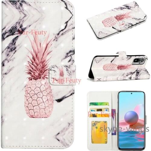 For Xiaomi Redmi Note 10 Pro 3D shiny painting leather phone case flip wallet stand back cover for Redmi Note10 Pro coque fundas