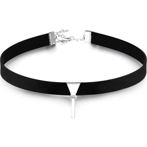 Black chokercollarbone Necklace Faux Leather Alloy Choker chain personality neck chain sexy black hipster accessory necklace