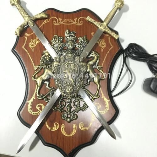 Wood wall hanging board props put on sword to open the lock diy party prop Takagism game real life escape room game props