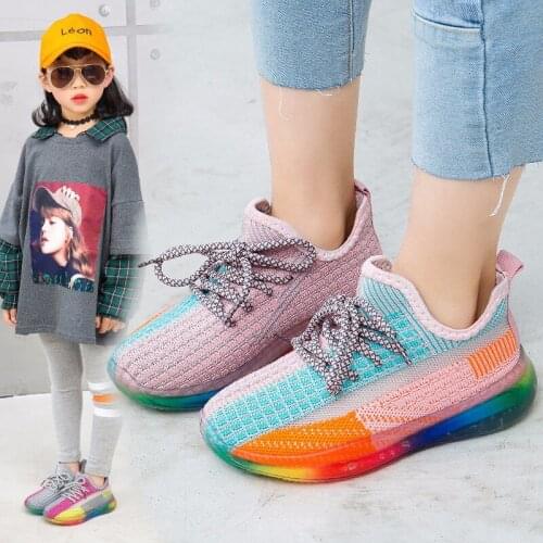 Spring Summer Baby Walking Shoes Boys Girls Children Breathable Flying Weaving Shoes Kids Colorful Sneakers Soft Bottom Non-slip