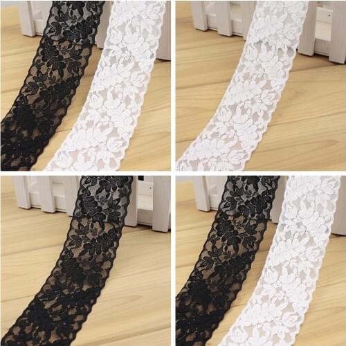 55mm 2Yards Elastic Lace Ribbon DIY Sewing Fabric Trims For Underwear Clothing Embellishment