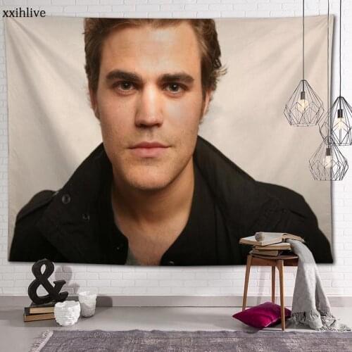 Actor Paul Wesley Tapestry Customizable Bohemian Wall Hanging Room Carpet HD Tapestries Art Home Decoration Accessories 70x95cm
