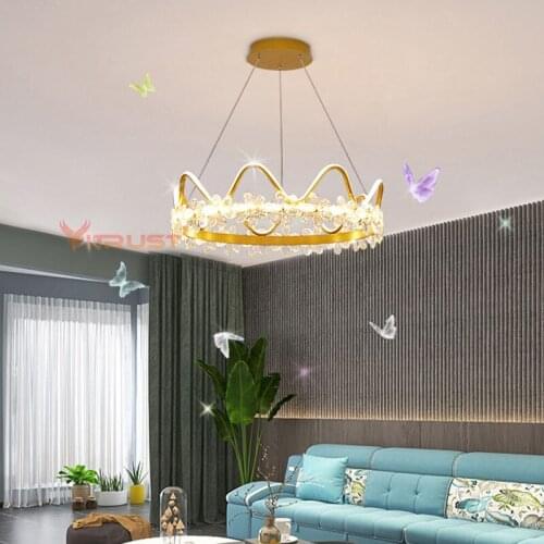 Nordic Crystal Chandelier Lamp Kids Light Girl Home Lighting Fixture Living room Bedroom Dining for Modern Ceiling Chandeliers