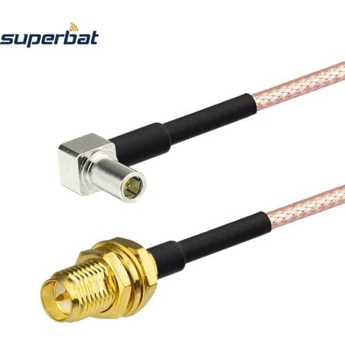 Superbat RP-SMA Bulkhead Jack Straight to MS-147 Pug Right Angle Pigtail Extension Cable RG316 15cm for 3G USB Wireless