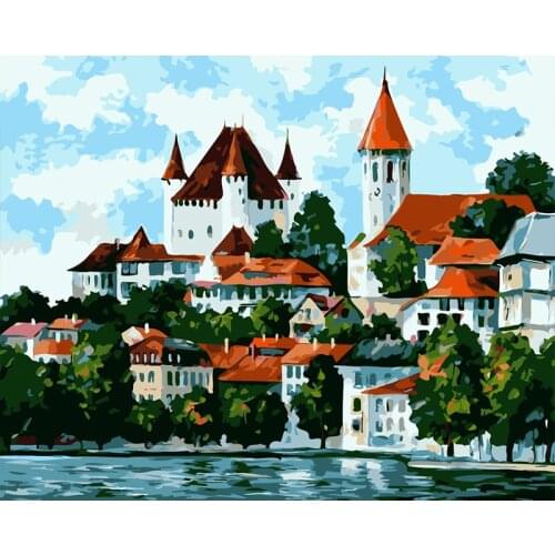 Painting By Numbers Seaside Lighthouse DIY Frameless 40x50cm Digital Oil Painting By numbers On Canvas Home Decor