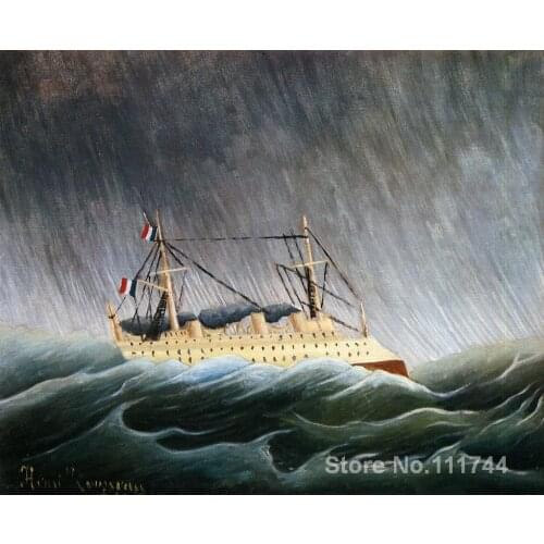 Animal paintings of Henri Rousseau Boat in a Storm Hand painted canvas art High quality