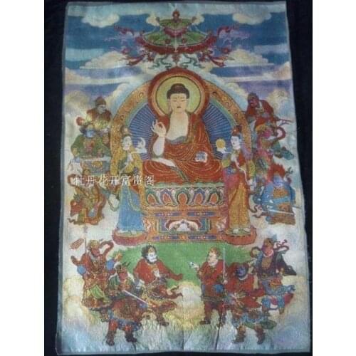Chinese Antique collection the Thangka embroidery buddha diagram