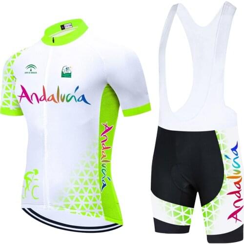 Andalucia Summer Mens Bicycle Jersey Kit Mountain Bike Clothing Uniform Sets 2021Maillot Cycling Clothes Male Triathlon Suit20D