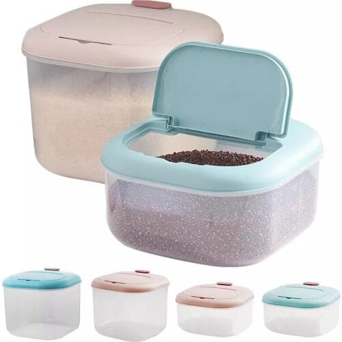 6/10Kg Moisture Proof Plastic Food Storage Rice Bucket Sealed Barrel Cereal Storage Tank Organizer Kitchen Insect-Proof Rice Box