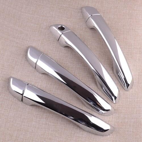 Car Outer Door Handle Cover Trim with Smart Hole ABS Chrome Fit For Hyundai Accent 2018 2019 2020 2021