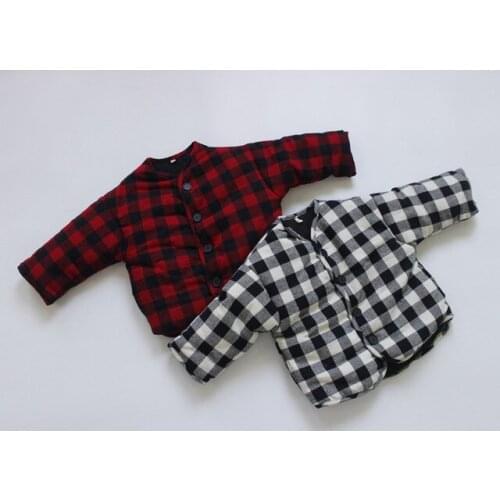 Winter Jacket For Boy And Girl 2020 New Baby Fashion Add Cotton Thicken Coats Korean Plaid Warm Kids Outwear Toddler Clothing