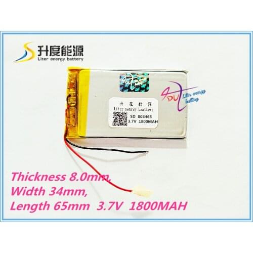 Liter energy battery 803465 3.7V 1800MAH tablet battery GPS battery MP3 MP4 speaker teaching machine