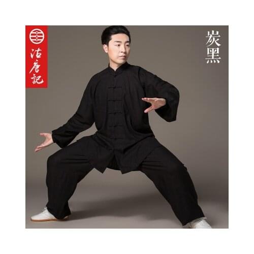 Flax Tai Chi uniform Taiji Boxing Performance Clothing Autumn Martial Art Practice Serve And WomenSuit Wing Chun Uniform