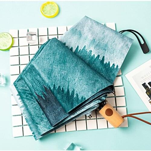 Forest Small Fashion Folding Umbrella Rain Women Gift Men Pocket Parasol Girls Anti-UV Waterproof Business Travel UMBRELLAS