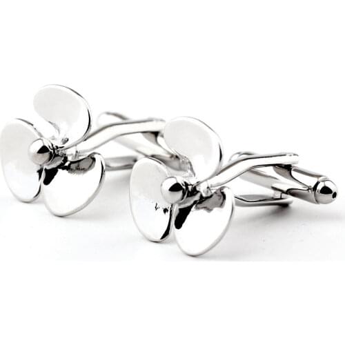 Mens Cufflinks French High-End Banquet Party Pictographic Fan Blade Shape Silver Color Shirt Sleeve Cuff Sleeves