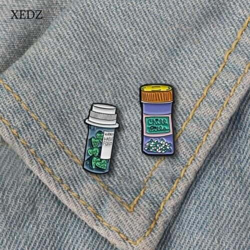 XEDZ NEW Beautiful Bottle Drifting Medicine Bottle Enamel Brooch Love Brooches My Bottle of Hope Valentines Day Alloy pendant
