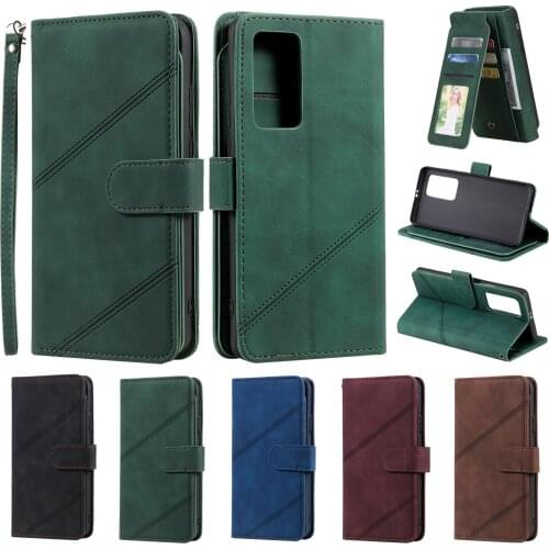 New Solid Color Wallet Case for Huawei P40 Lite P Smart 2019 P30 Pro Coque Flip Leather Card Slot Bracket Full Protection Cover