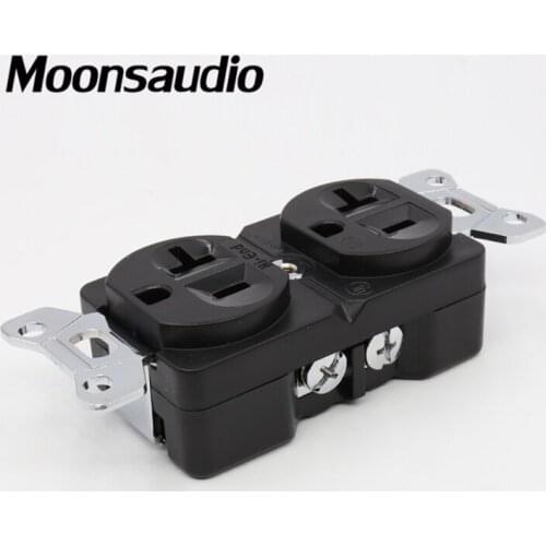 One pieces Moonsaduio Phosphor bronze Rhodium Plated AC 20A Power Receptacles wall outlet
